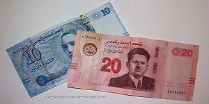 Informations utiles en Tunisie : Billets de 20 et 10 dinars en circulation en 2010