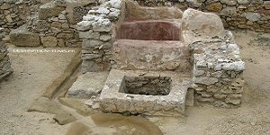Patrimoine tunisien : salle de bain punique du site de Kerkouane